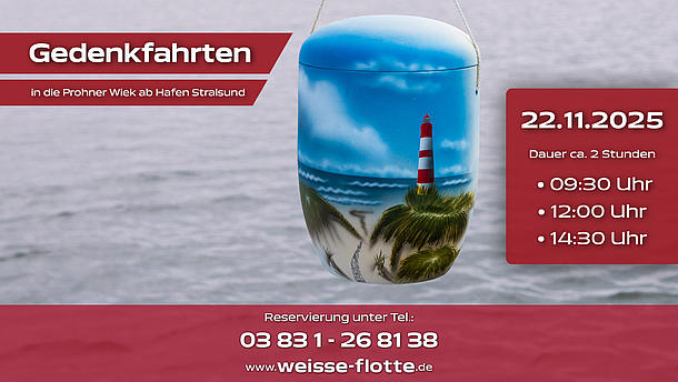 Gedenkfahrten ab Hafen Stralsund - 22.11.2025