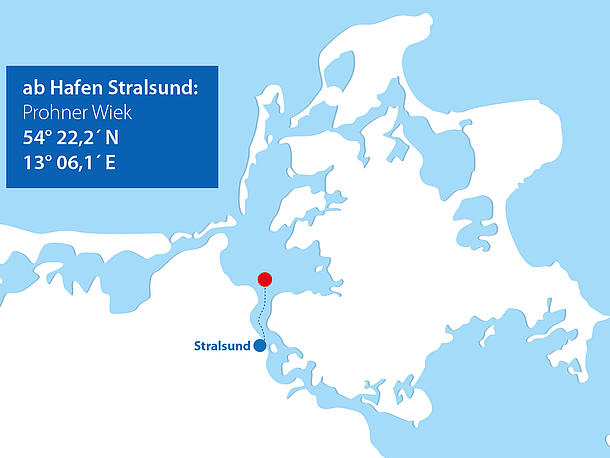 Seebestattungsposition Prohner Wiek ab Hafen Stralsund